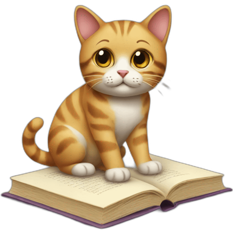 Cat with book emoji