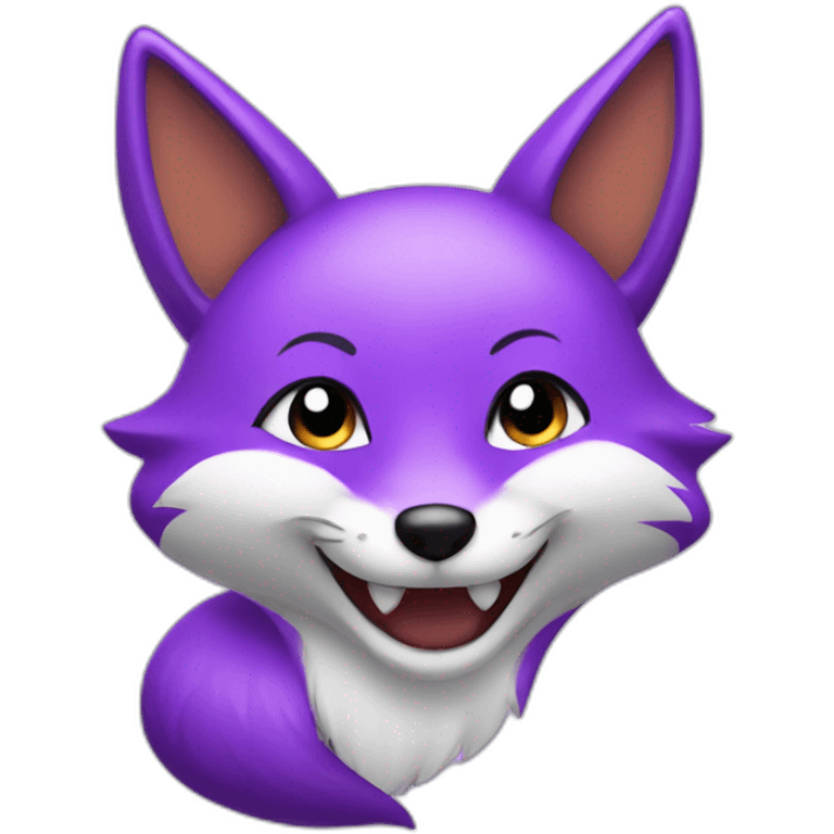 a purple fox with a big smile emoji