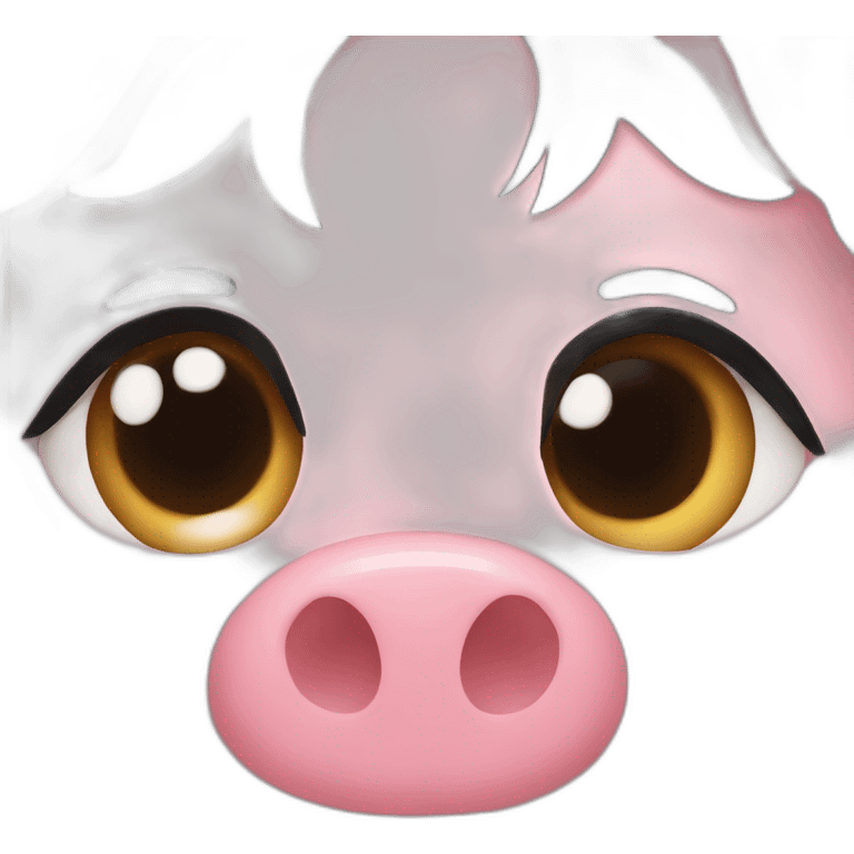 Pig nose with black hair emoji