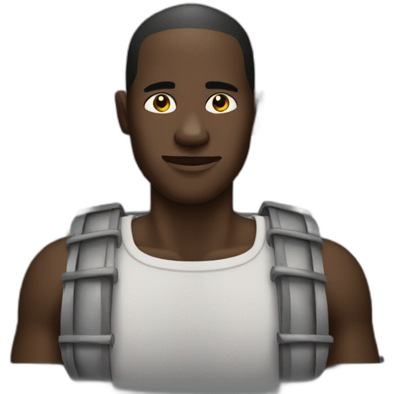 AN AFRICAN MAN WITH HANDS IN PRISION IN CRIME emoji