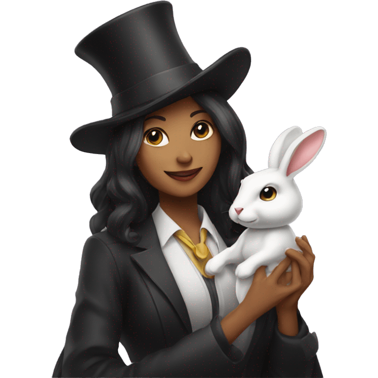 female Magician pulling rabbit out of hat emoji