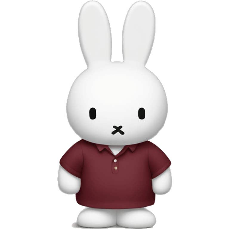 miffy using burgundy shirt and full body emoji