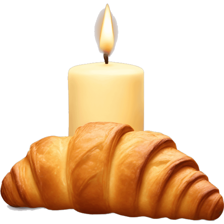 croissant candle, felines sticking out of the croissant emoji