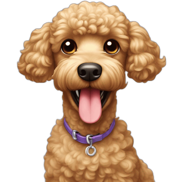 cermosa perrita frencc poodle de colo rmiel sonrriendo emoji