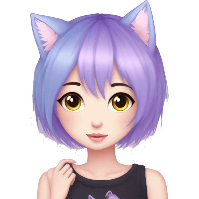 Gorgeous Cute Edgy Pastel Gradient Beautiful Anime Emo CatLady emoji