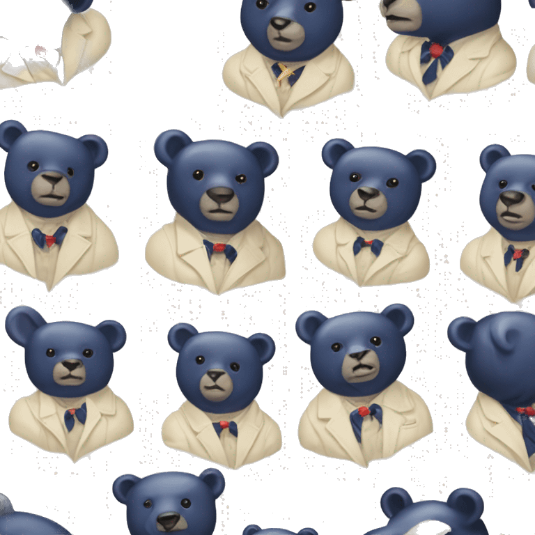 Polo Ralph Lauren bear, preppy old money style, cream colors and navy emoji