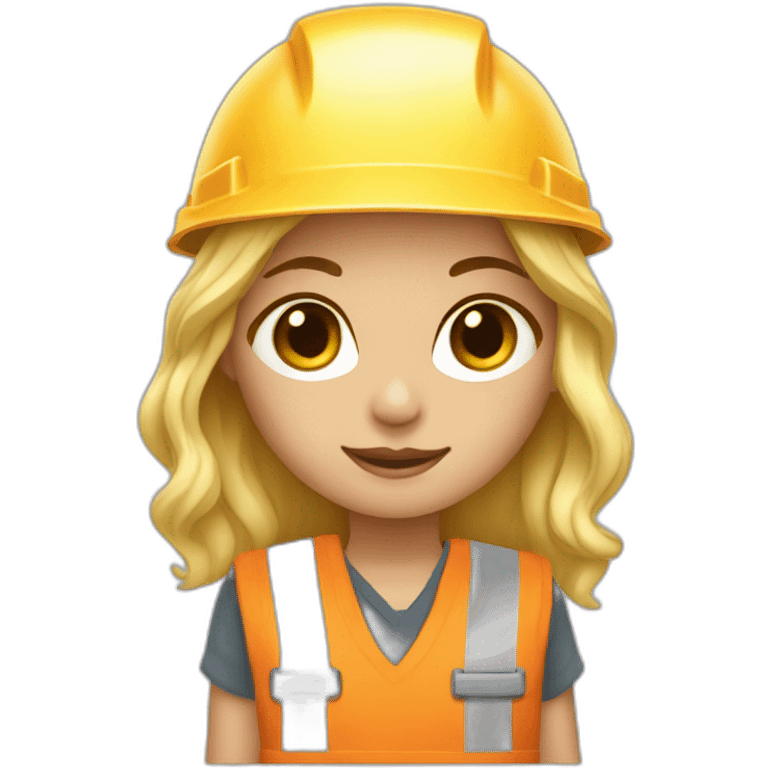 short blonde girl dressed as a bricklayer construction worker emoji