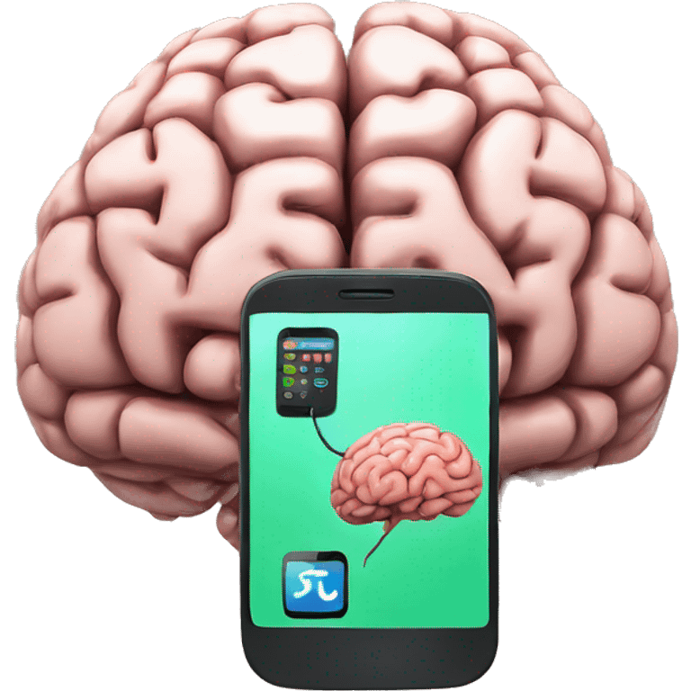 brain and phone  emoji