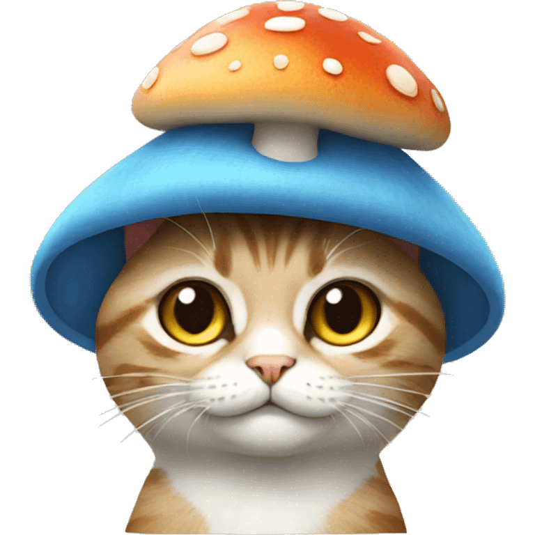 cat with mushroom hat emoji