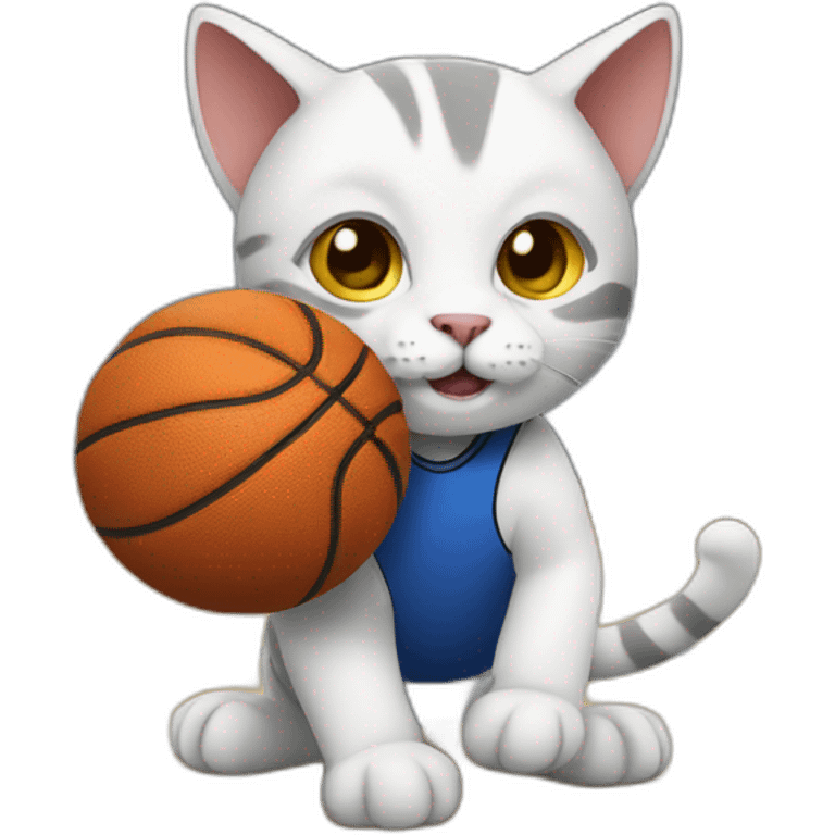 Cat playing basketball emoji