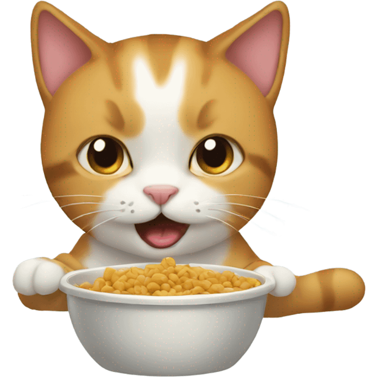 Cat eating food emoji