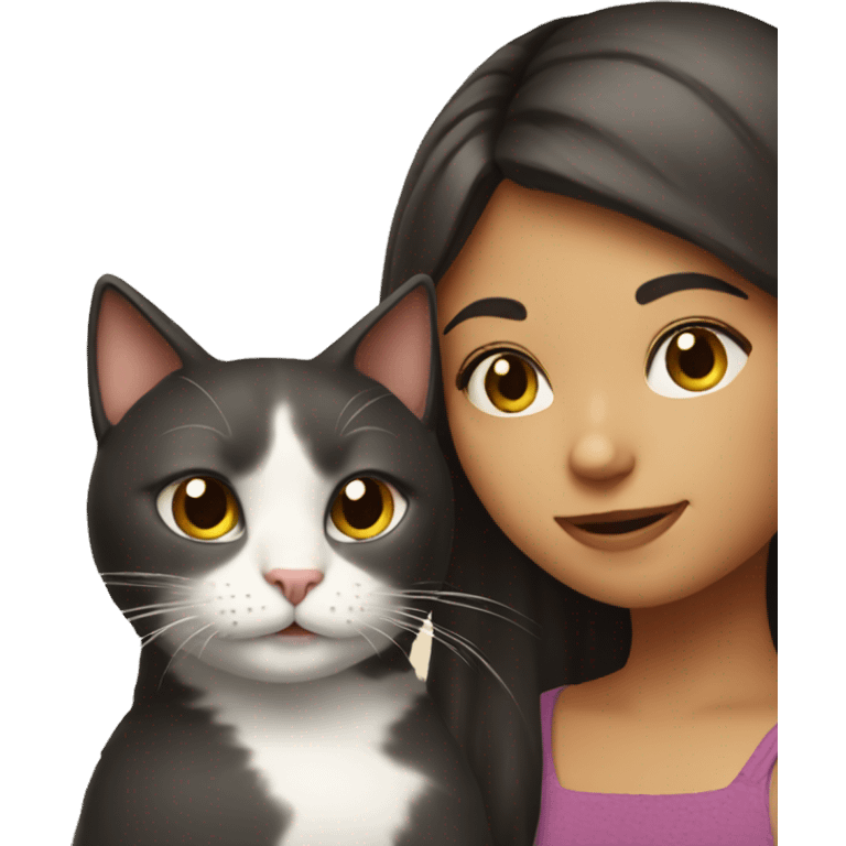 Girl and cat emoji