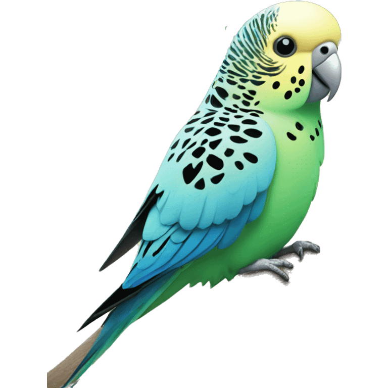 budgie on a plmtree at th beach emoji