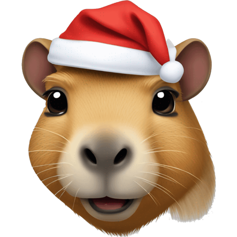 capybara with santa hat emoji