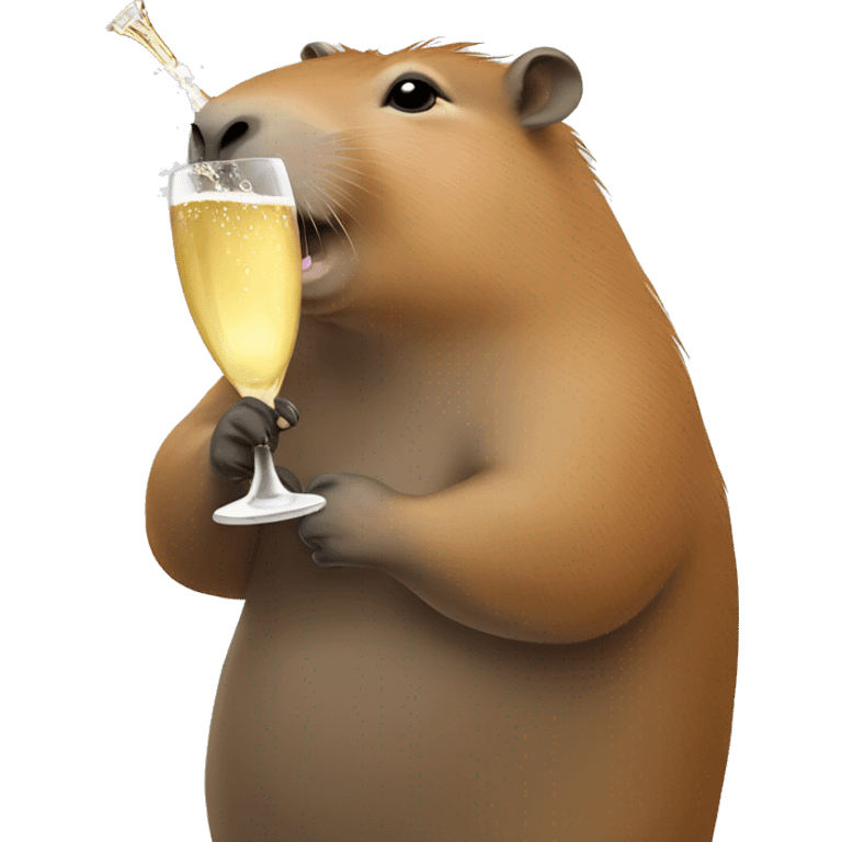 Capybara drinking champagne  emoji