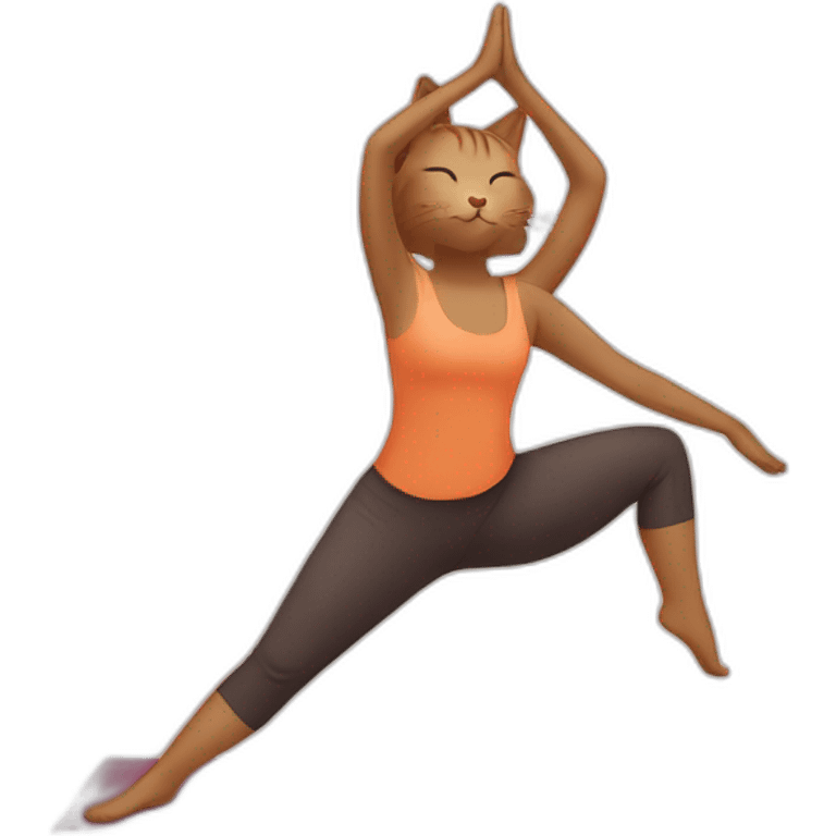 Lovely cat yoga emoji