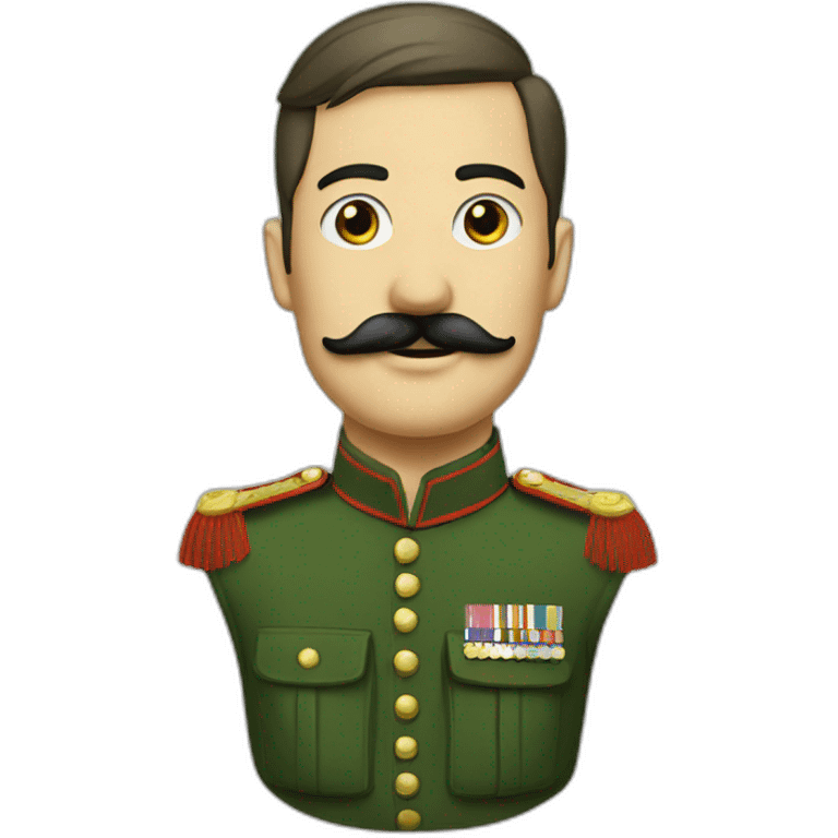 Soldat uniforme vert moustache emoji