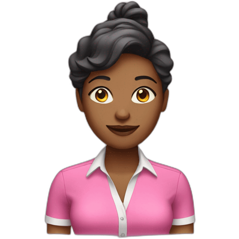 afroamerican saleswoman with pink shirt emoji