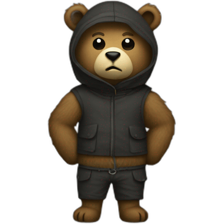 Bear wearing a balaclava emoji