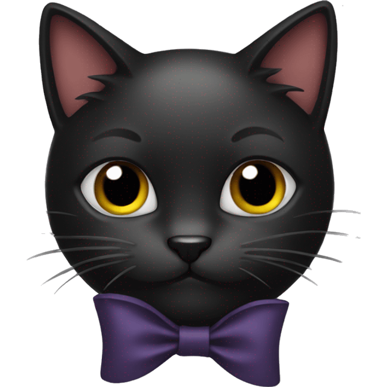 Black cat whith a bow emoji