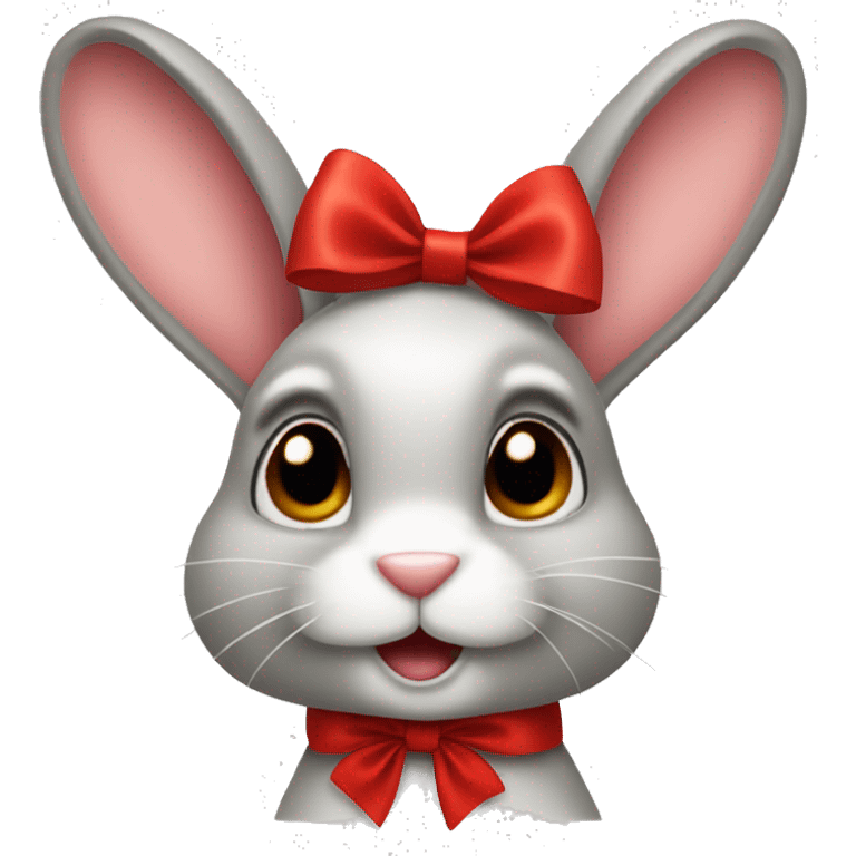 Rabbit with a red bow emoji