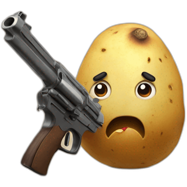 Potato with gun emoji