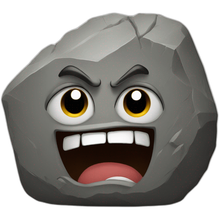 Big Rock with angry face emoji