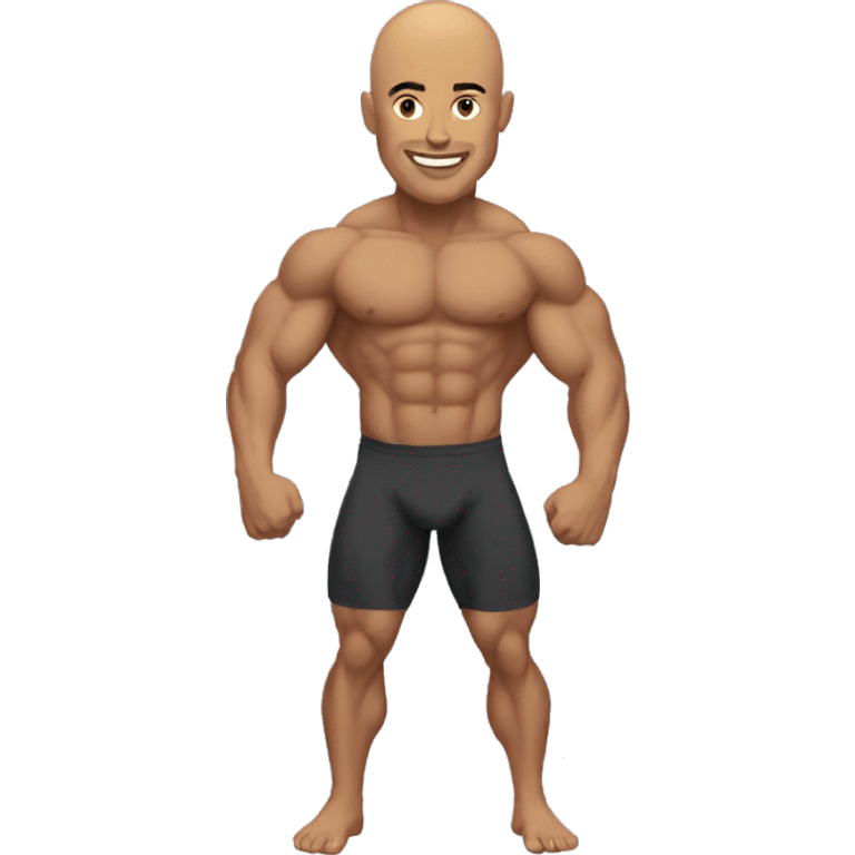 A bodybuilder bald emoji