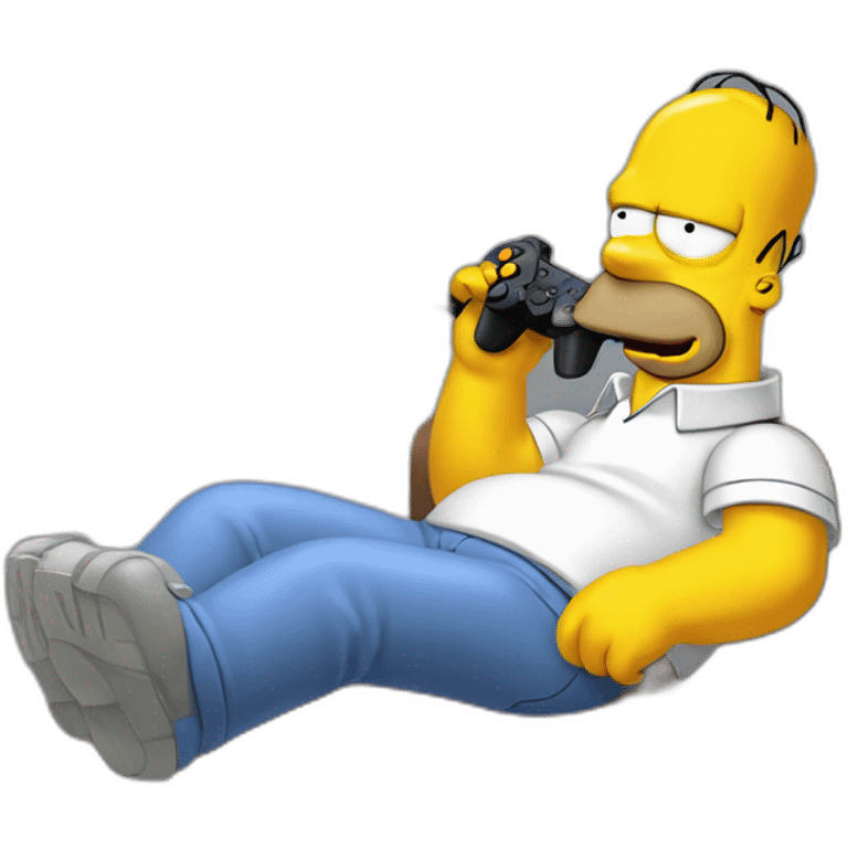 Homer Simpson qui joue à la PlayStation  emoji