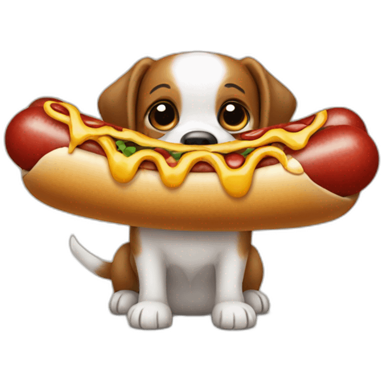 Dog with hotdog emoji