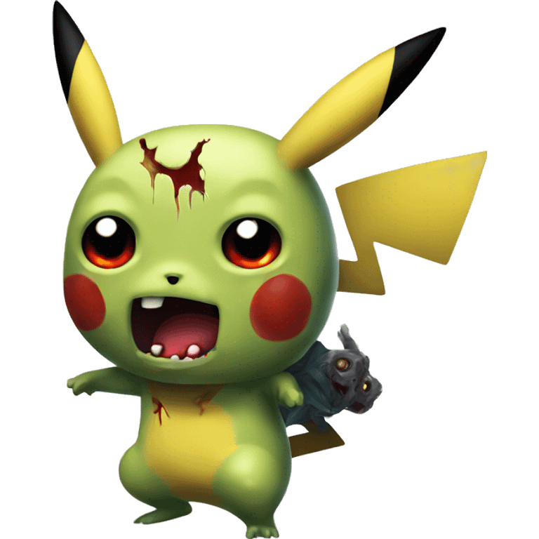 pikachu turning  zombie  emoji