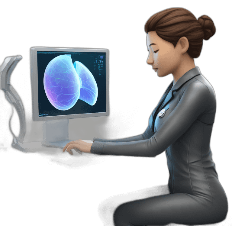 Futuristic-Biomedical-Engineer-studying-hologram-3d-model-of-breast emoji