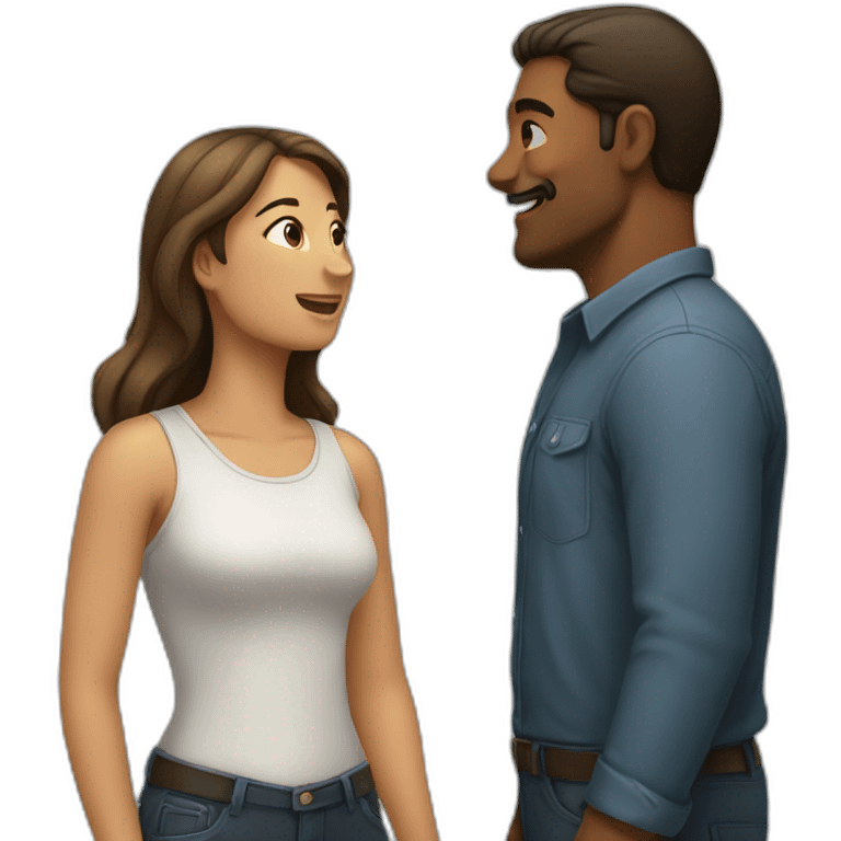 man and woman looking at each other emoji