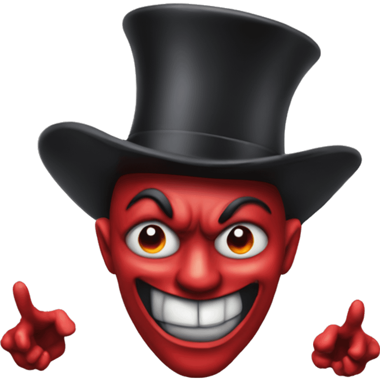 devil standing statue with top hat and sidelocks emoji