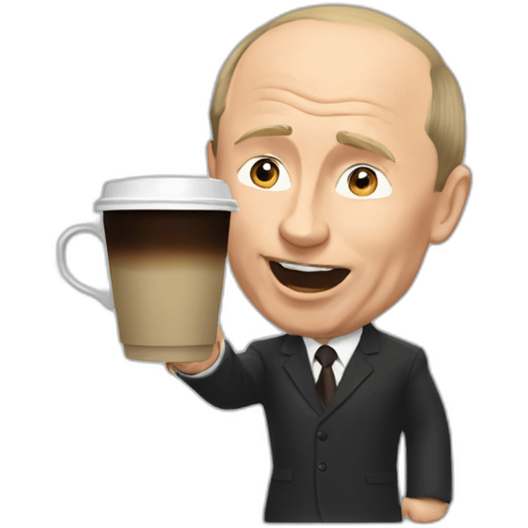 Putin dropping coffee emoji