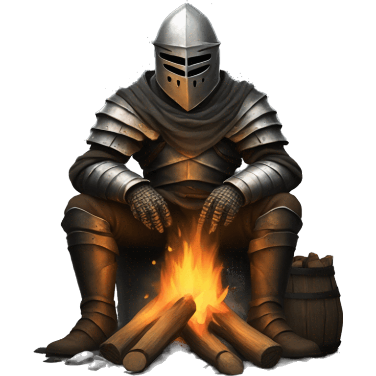 dark souls character sitting by a bonfire  emoji