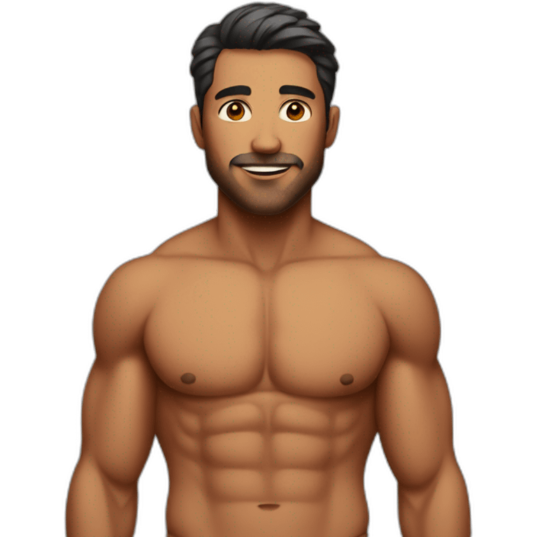 Man with abs with underwear emoji