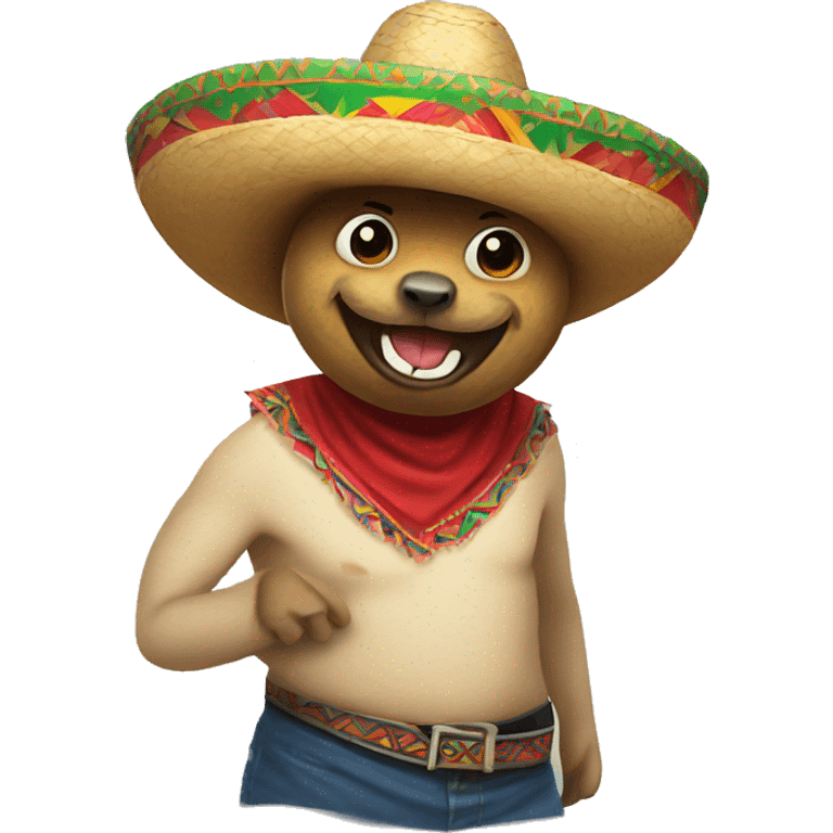 pigoeon wearing sombrero dancing while mewing emoji