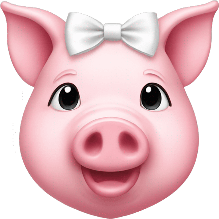 Pig-pink heart with white bow emoji