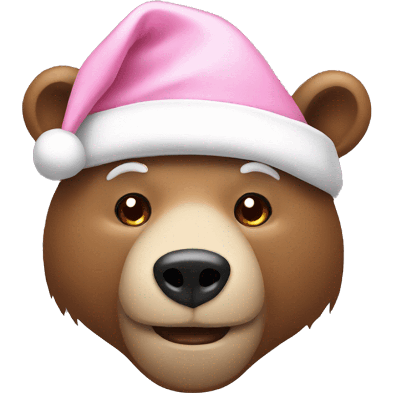 bear with light pink santa hat emoji