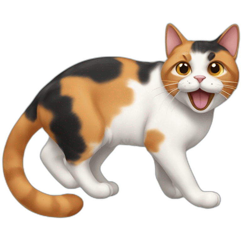 calico cat with fish in mouth emoji