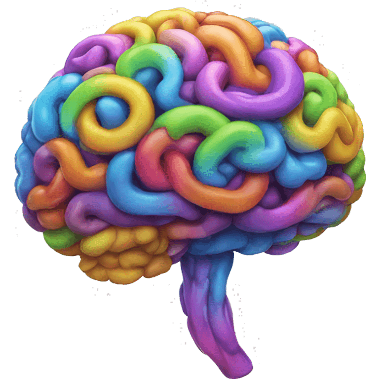 One almighty big brain of future colorfull  emoji