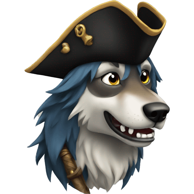 Loup pirate emoji