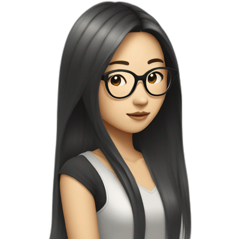 asian-cool-girl-with-glasses-and-long-hair emoji