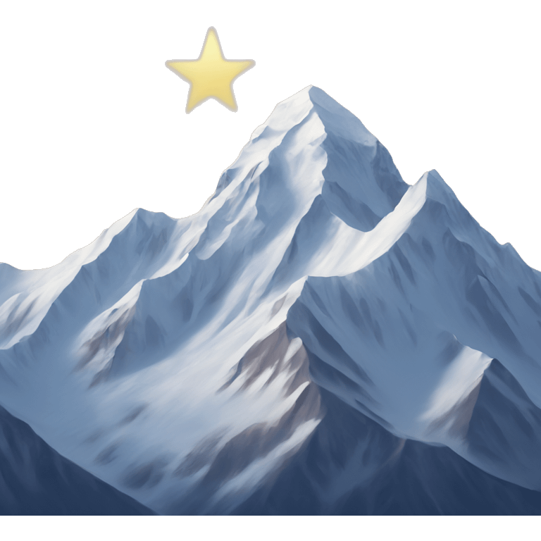 Snowcapped Mountain plus star emoji