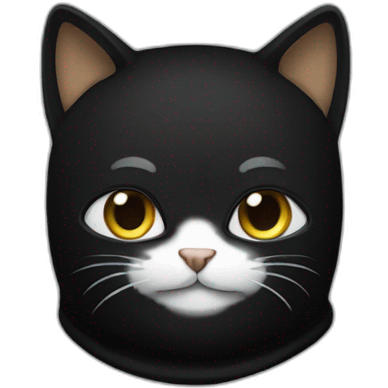 a cat wearing a black balaclava emoji