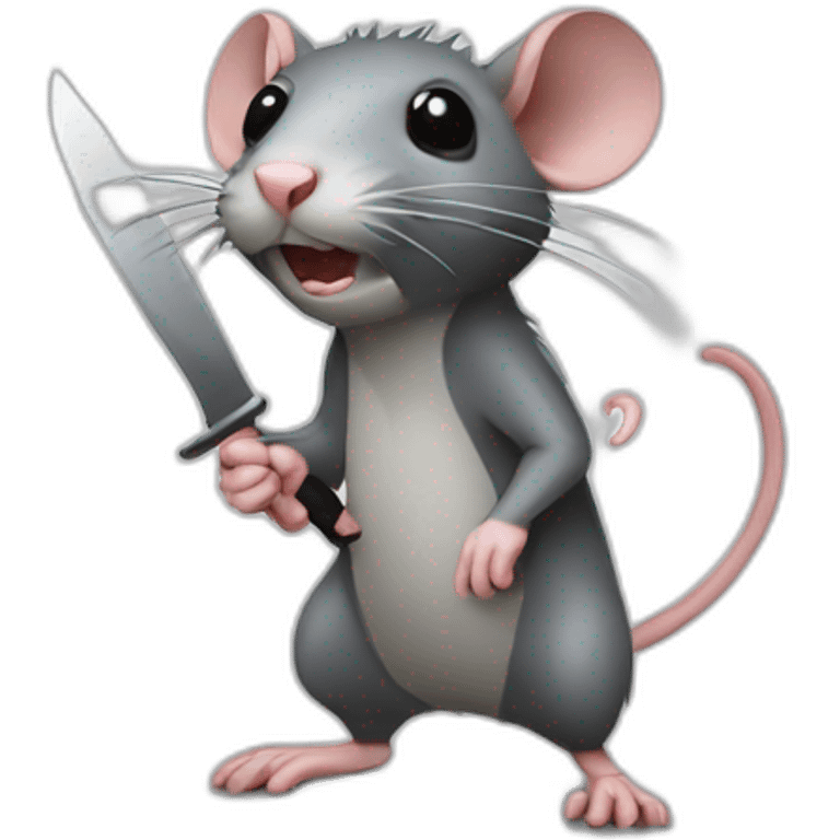 A rat with a knife emoji