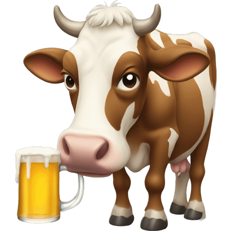 Cow drinking beer emoji