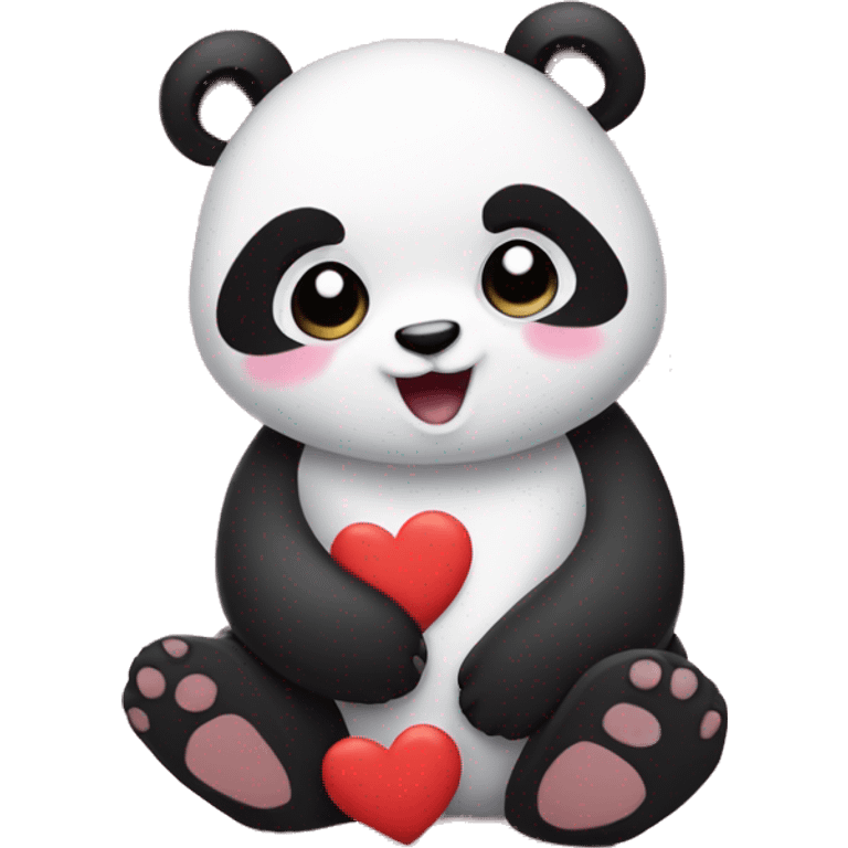 Panda con corazones 🥰 emoji