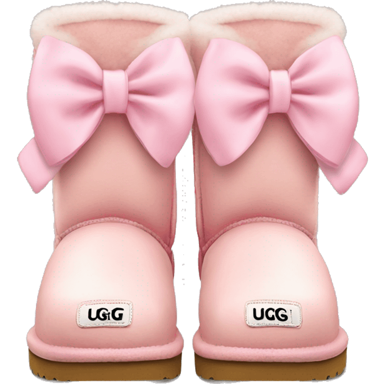 Light pink UGG boots with bow emoji